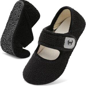 Unisex House Slippers Faux Fur Cozy Fleece Rubber Sole for Indoor Outdoor Use